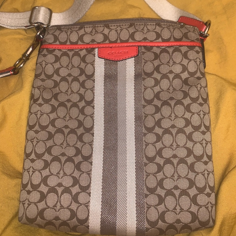 Coach Crossbody orange trim bag